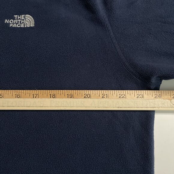 The North Face Large Fleece 1/4 Zip Blue Pullover Men's L Midweight Polartec - Picture 6 of 8